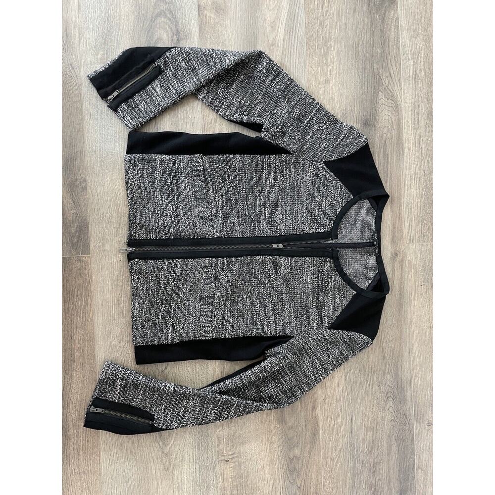Eileen Fisher Jacket Womens 2P 4P Tweed Blazer PP Gray Black Minimalist - Picture 16 of 16